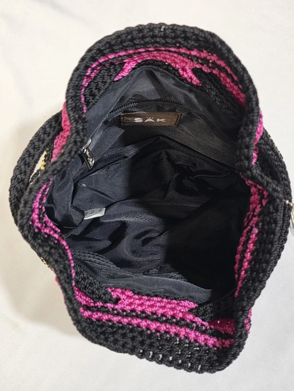 The Sak Mini Multicolor Striped Crochet Drawstring Backpack